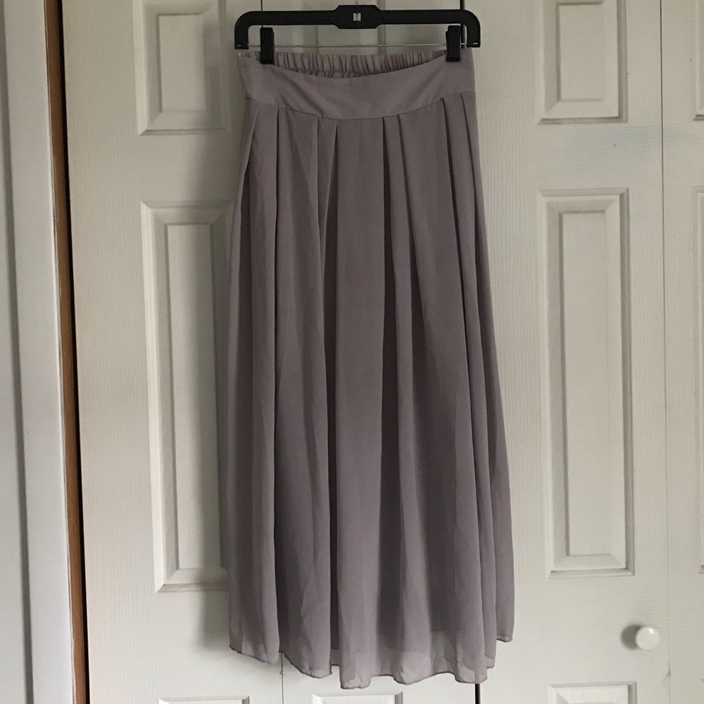 Gray Chiffon Maxi Skirt